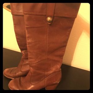 Coach knee-high leather boots